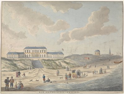 Mal hotel en Scheveningen Bat Hotel en Scheveningen (título sobre el objeto) de E. Huygens