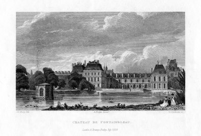 Chateau de Fontainebleau, Francia, 1829 de E. I. Roberts