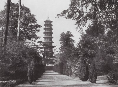 Jardines de Kew, hacia 1900 (foto en blanco y negro) de E. J. Wallis