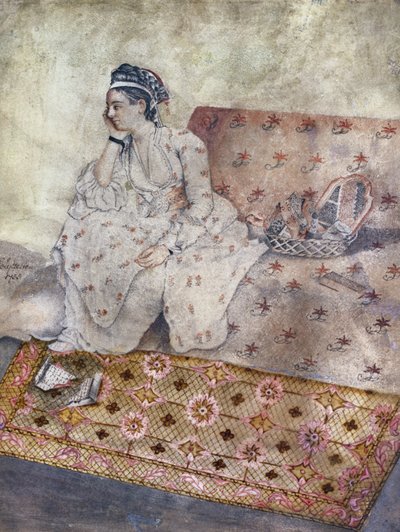 Retrato de Mary Gunning, Condesa de Coventry, después de un dibujo de Jean-Etienne Liotard, 1755 de E. Lyttleton