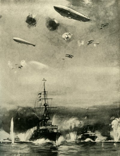 El ataque aéreo británico en Cuxhaven, Día de Navidad, 1914, c. 1920 de E. S. Hodgson