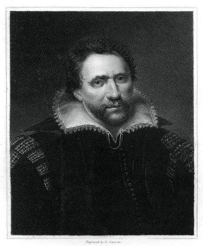 Benjamin Jonson, dramaturgo, poeta y actor del Renacimiento inglés, 1834 de E. Scriven