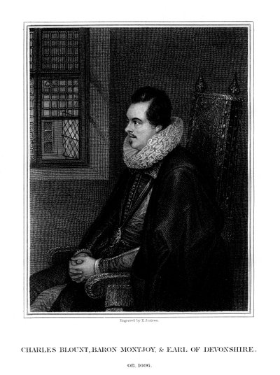 Charles Blount, 1er Conde de Devon, cortesano y soldado inglés, 1827 de E. Scriven