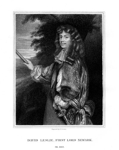 David Leslie, Lord Newark, oficial de caballería escocés, 1827 de E. Scriven