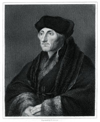 Desiderio Erasmo, humanista renacentista, 1833 de E. Scriven