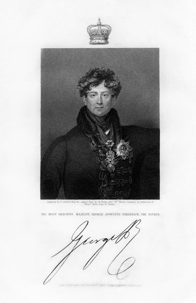 Jorge IV, Rey del Reino Unido y Hannover, siglo XIX de E. Scriven