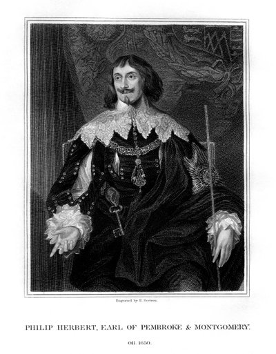 Philip Herbert, IV Conde de Pembroke, cortesano y político, 1828 de E. Scriven