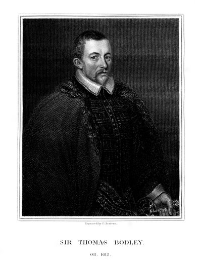 Sir Thomas Bodley, fundador inglés de la Biblioteca Bodleiana, 1823 de E. Scriven