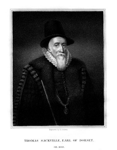 Thomas Sackville, 1er Conde de Dorset, estadista y poeta inglés, 1824 de E. Scriven