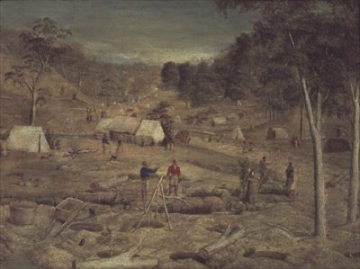Campamento minero en Bathurst, c.1851 de E. Tulloch