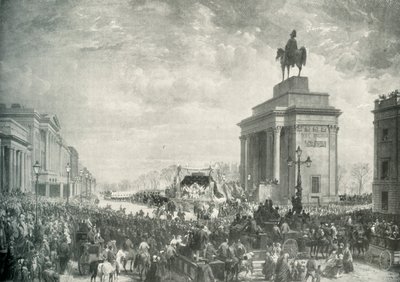 El Funeral del Duque de Wellington pasando por Apsley House, 18 de noviembre de 1852 de E. and S. Woodbury
