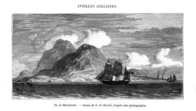 La isla de Montserrat en el Mar Caribe, siglo XIX de E de Berard