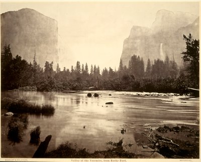 Valle de Yosemite, desde Rocky Ford, 1872 de Eadweard Muybridge