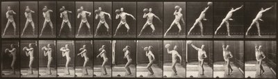 Locomoción animal (lámina 319) (Hombre lanzando una pelota) de Eadweard Muybridge