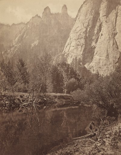 Cathedral Spires, Valle del Yosemite,1872 (foto) de Eadweard Muybridge