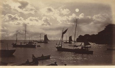 Efecto luz de luna-Bahía de Panamá,1877 (foto) de Eadweard Muybridge