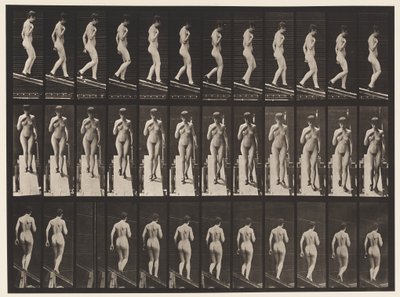 Placa 119. Bajando una Pendiente, Mano Derecha en el Pecho (Zapatos) de Eadweard Muybridge