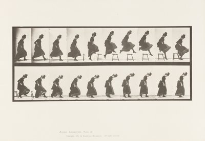 Placa 156. Saltando; salto alto en carrera recta, 1885 de Eadweard Muybridge