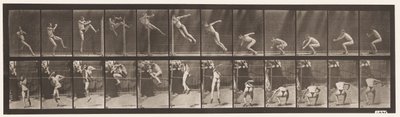 Placa 157. Saltando; salto alto con giro corriendo de Eadweard Muybridge
