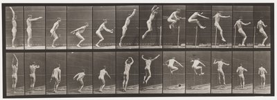 Placa 161. Saltando; Salto Alto de Pie de Eadweard Muybridge