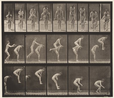 Placa 167. Saltando; Sobre la espalda de un niño (Salto de rana) de Eadweard Muybridge