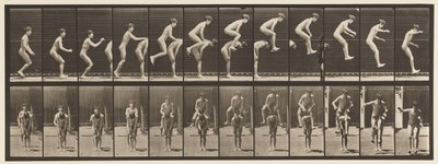 Placa 168. Saltando; Sobre la espalda de un niño (Salto de rana) de Eadweard Muybridge