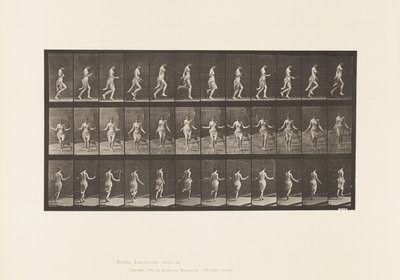 Placa 174. Corriendo y saltando con cuerda de saltar, 1885 de Eadweard Muybridge