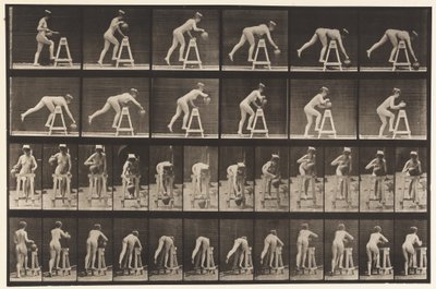 Placa 203. Inclinándose sobre un Caballete con Jarra de Agua de Eadweard Muybridge