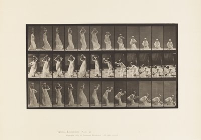 Placa 206. Llevando una Jarra de Agua en la Cabeza, Girando y Colocándola de Eadweard Muybridge