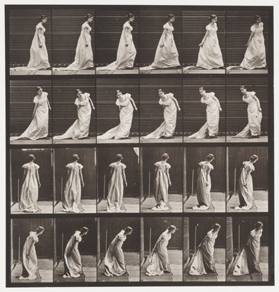Placa 231. Agachándose para Arreglar el Vestido y Girando de Eadweard Muybridge