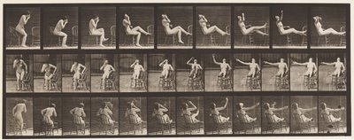 Placa 247. Sentándose, colocando los pies en la silla de Eadweard Muybridge