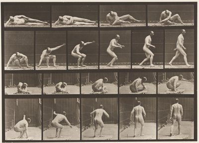 Placa 258. Levantándose del suelo y caminando de Eadweard Muybridge