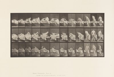 Placa 264. Saliendo de la cama y preparándose para arrodillarse de Eadweard Muybridge