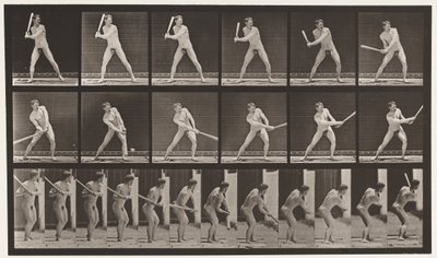 Placa 275. Béisbol; Bateando (Bola baja) de Eadweard Muybridge
