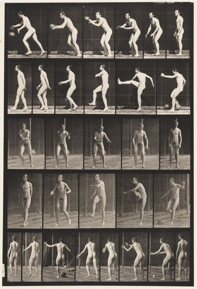 Placa 300. Fútbol; patada de drop, 1885 de Eadweard Muybridge
