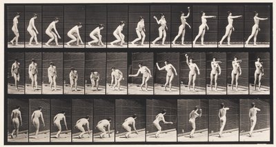 Placa 303. Recogiendo una pelota y lanzándola de Eadweard Muybridge
