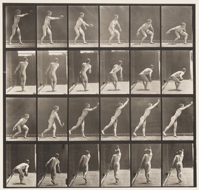 Placa 307. Lanzando un disco de hierro, 1872-1885 de Eadweard Muybridge
