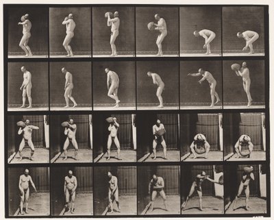 Placa 312. Levantando una roca de 75 libras de Eadweard Muybridge
