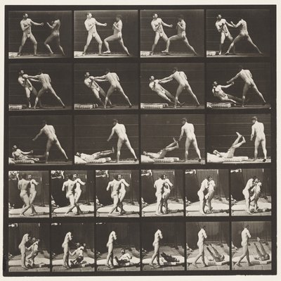 Placa 333. Boxeo; 53 Derribando a 52 (Zapatos) de Eadweard Muybridge