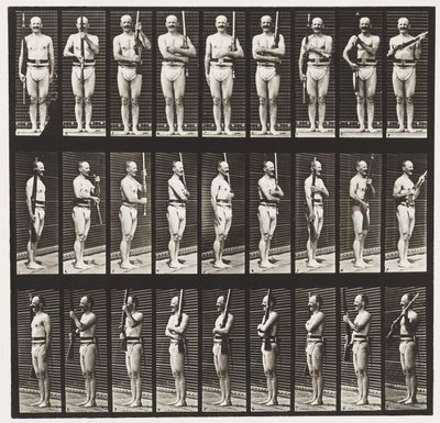 Placa 353. Apoyo de armas y armas portátiles de Eadweard Muybridge