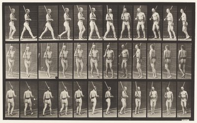 Placa 355. En guardia, caminando y girando de Eadweard Muybridge