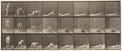 Placa 357. Acostado Prono y Disparando de Eadweard Muybridge