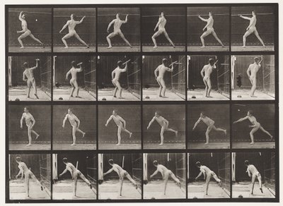 Placa 360. Lanzando una lanza de Eadweard Muybridge