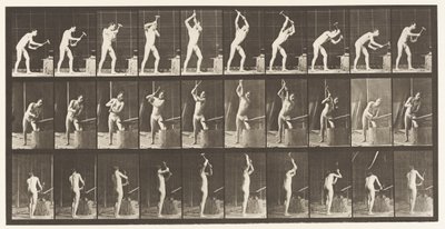 Placa 378. Herrero, Martillando en el Yunque, Dos Manos de Eadweard Muybridge