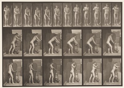 Placa 395. Girando una manivela de Eadweard Muybridge