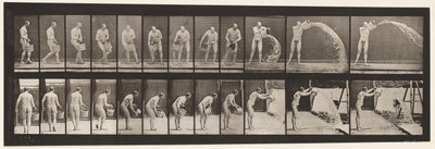 Placa 399. Vaciando un cubo de agua, 1872-1885 de Eadweard Muybridge
