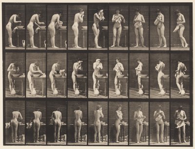 Placa 412. Lavándose, secándose la cara y girando de Eadweard Muybridge
