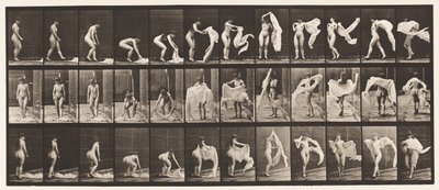 Placa 419. Aseo, Inclinándose, Echando Manta sobre los Hombros de Eadweard Muybridge