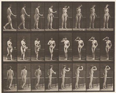 Placa 443. Bebiendo de una copa mientras está de pie de Eadweard Muybridge