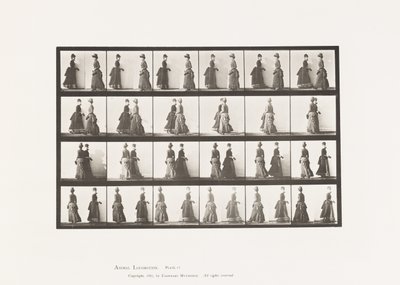 Placa 45. Caminando Dos Modelos Encontrándose y Girando Parcialmente de Eadweard Muybridge